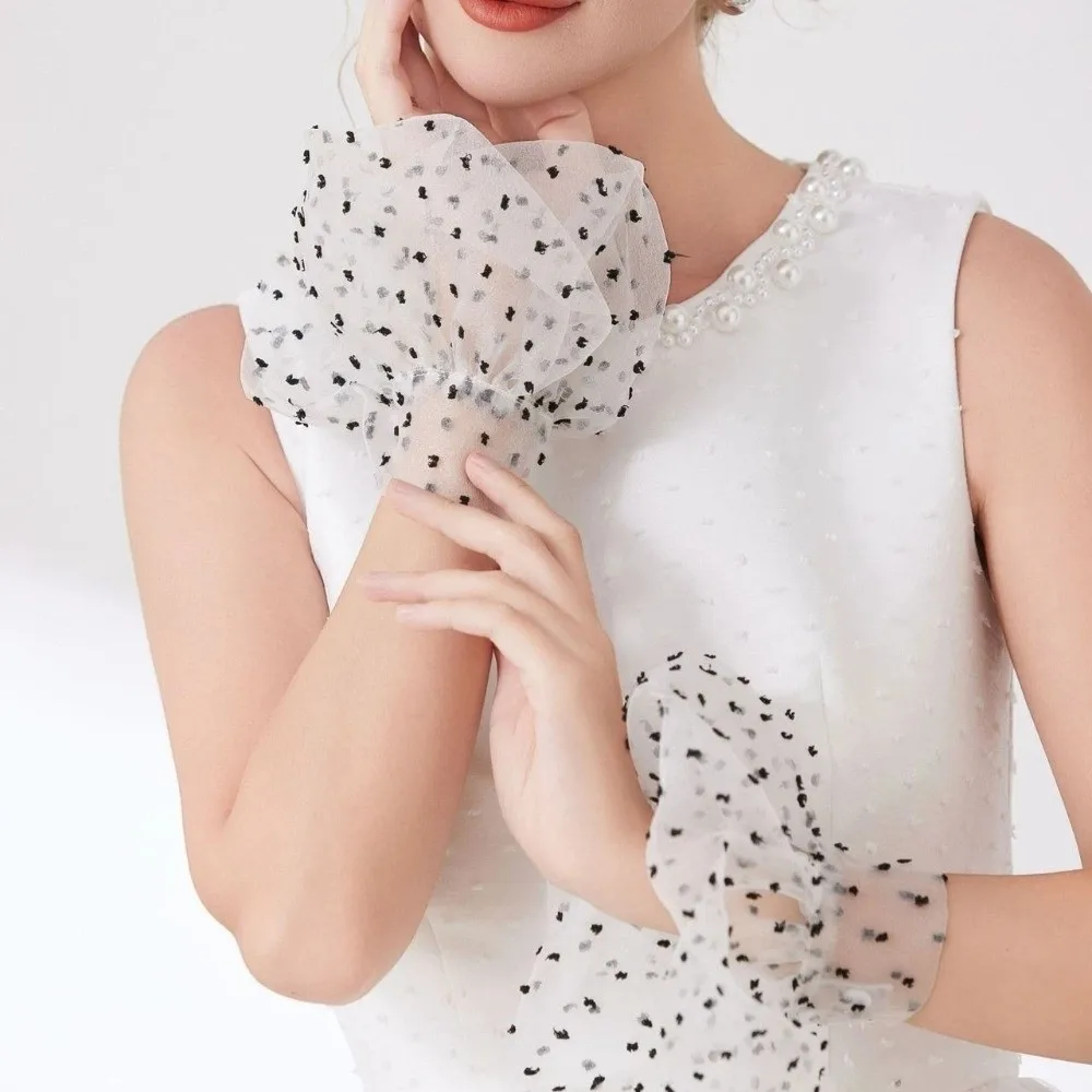 

Elegant Lace Lace Cuffs Thin Removeable Sweater Cuff Pleated Fake Cuffs Women