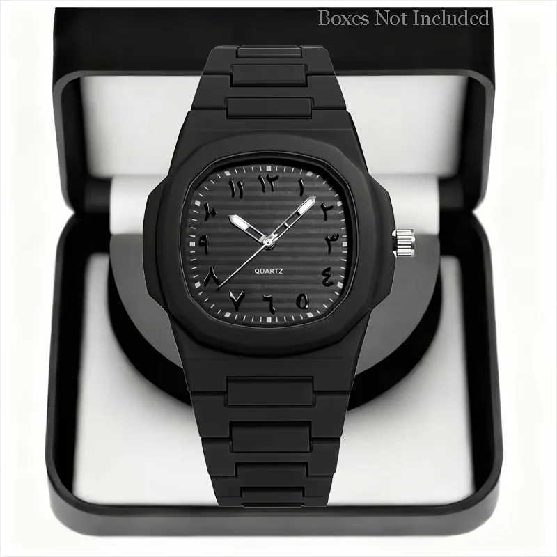 1Pc New Trendy and Popular Fashion Casual Simple Quartz Watch for Men and Women, Square Case, Plastic Strap, Suitable for Daily Wear, Commuting, School, Holiday Gifts, Father's Day, Valentine's Day, Ramadan, Birthdays, New Year, a Stylish Gift for Dad, Boyfriend, or Friends