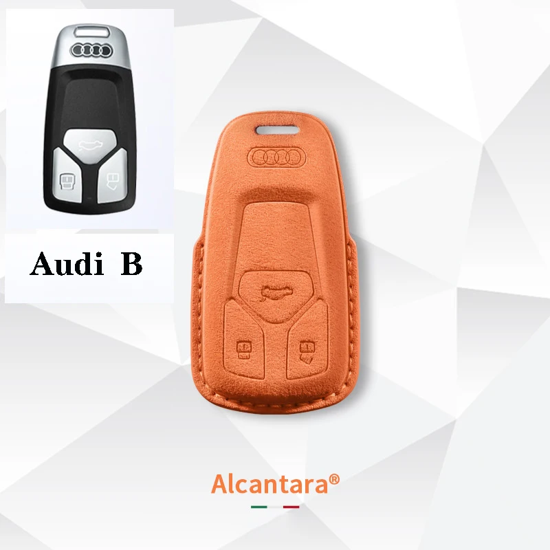 Alcantara Car Remote Key Case Cover Shell Fob For Audi A4 B9 A5 A6 8S 8W Q5 Q7 4M S4 S5 S7 TT TTS TFSI RS Protector Fob Keyless