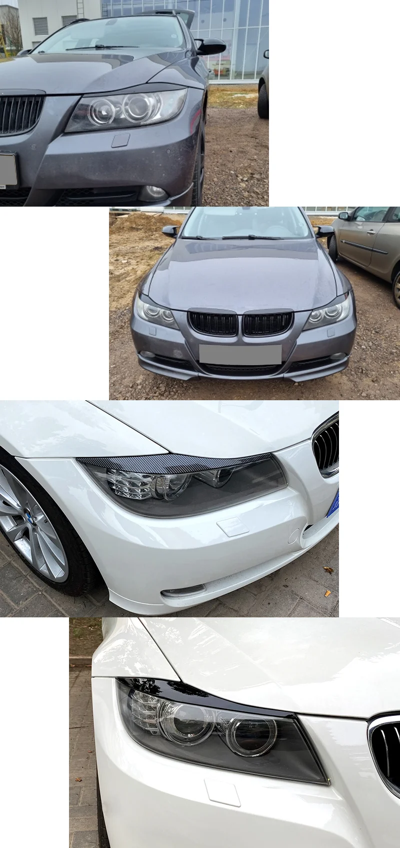 Für BMW Zubehör 3er E90 E91 320i 330i Scheinwerfer Augenbrauen Augenlid 2005 2006 2007 2008 2009 2010 2011 Limousine/Touring – Detail 2