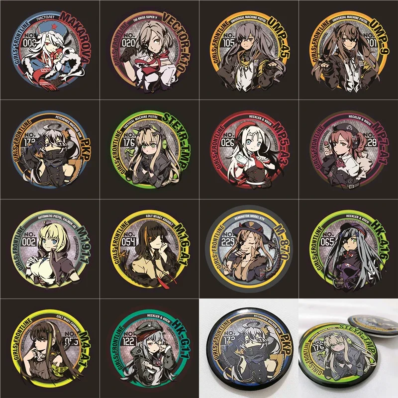 7.5cm Girls Frontline Jk Uniform Badge HK416 404 DEFY Girls Frontline Game Anime Patch Gun Girl Tactical Badge on Backpack pins