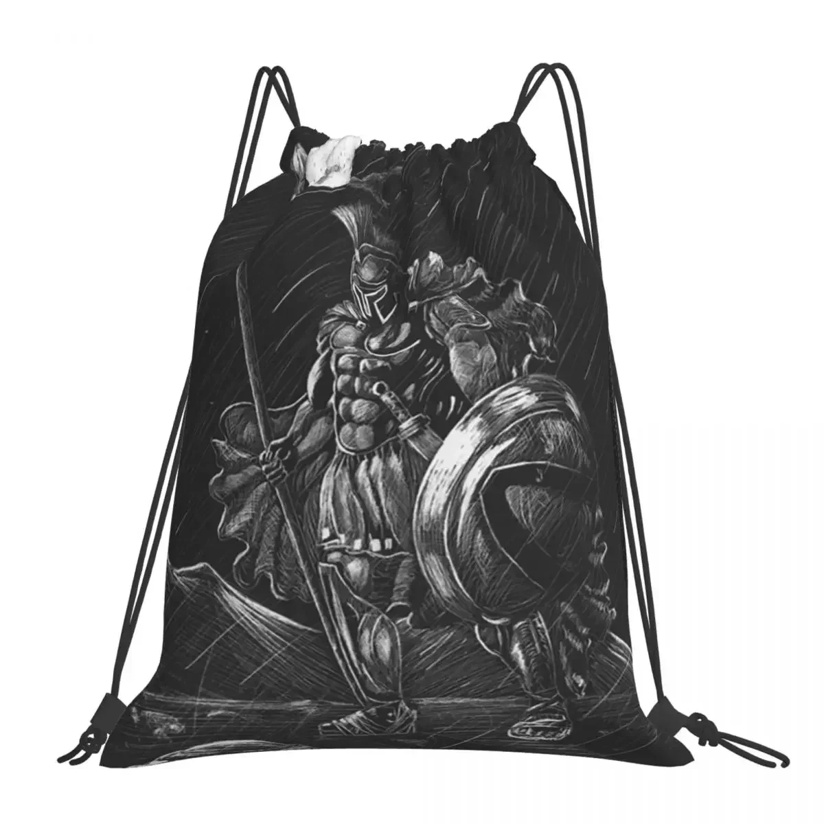 

Lost Comrades Under The Moon Backpacks Drawstring Bags Drawstring Bundle Pocket Sports Bag BookBag For Man Woman Students