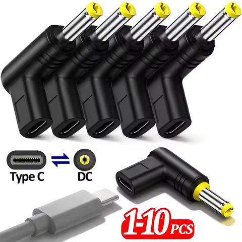 1-10PCS USB-C PD To DC Power Connector 5V Type C To DC Jack Plug 4.8x1.7mm Charging Adapter Converter for PSP 1000 2000 3000