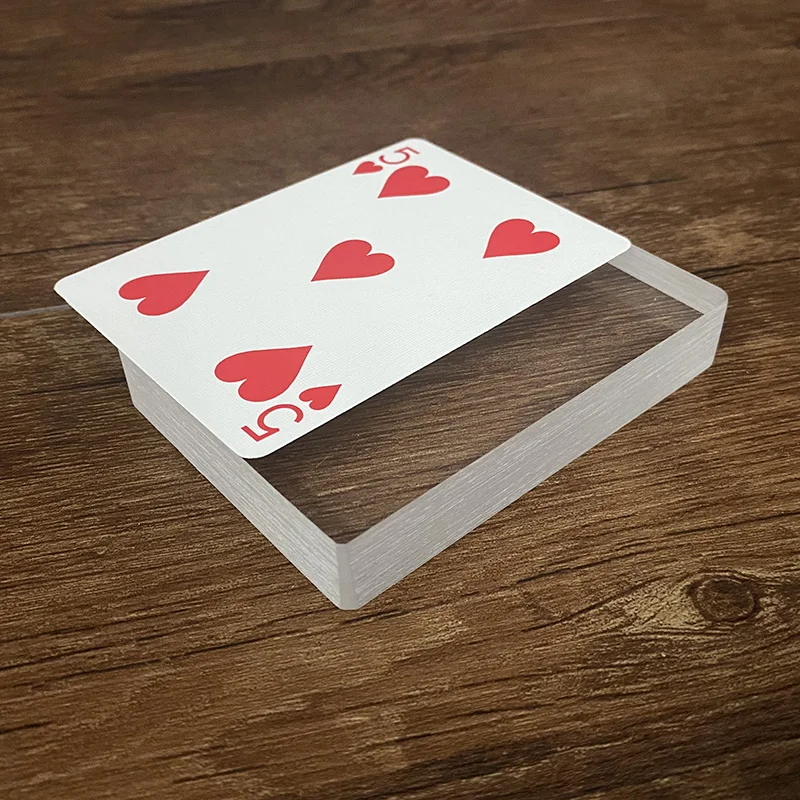 

Realistic Glass Card Deck Ice Bound Magic Trick Props Close Up Illusion Accessory Gimmick Sign Card To Clear Block Poker Toy