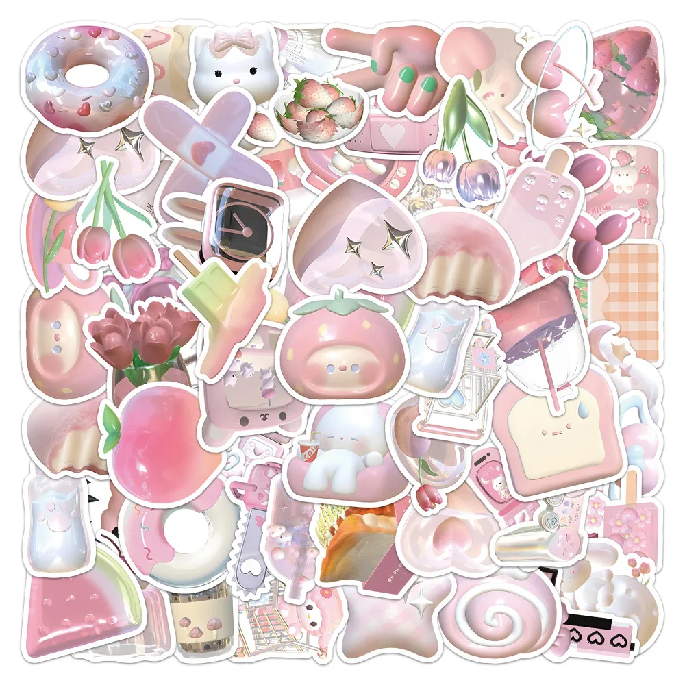 10/30/50PCS Cute Girl Heart Cartoon Personality  Creative Sticker Desk Guitar Computer Refrigerator Waterproof Sticker Wholesale