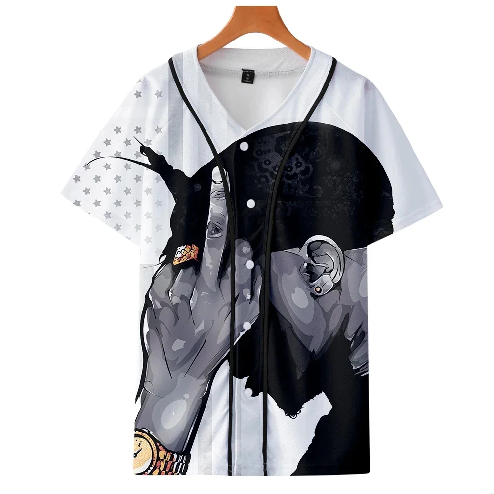 Men Women 3D Print Tupac 2pac T-shirt Short Sleeve O-Neck Baseball Shirt Hip Hop Swag Harajuku Streetwear Design Baseball Jersey