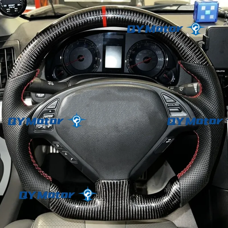 Real Carbon Fiber Sport Steering Wheel For infiniti 2008-2015 G37 G37X Sedan Coupe Leather