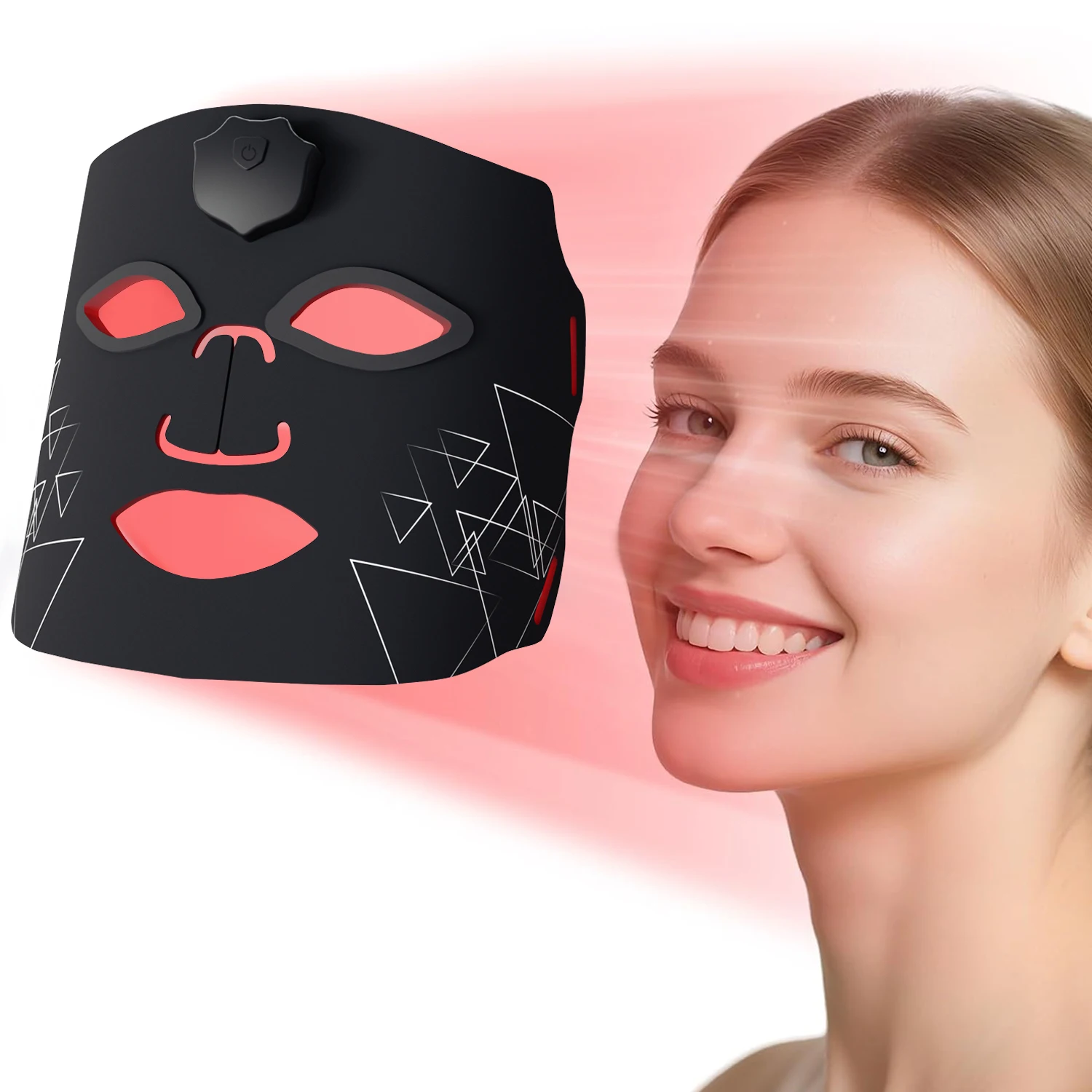 7-Farben-Silikon-LED-Rotlicht-Thearpy-Gesichtsmaske für die Hautreparatur, Ölkontrolle, Anti-Akne, Straffen, Aufhellen, Hautpflege, Schönheitsmaske
