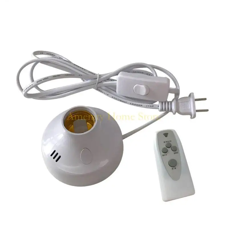 

F26C Remote Control E27 LED Lamp Base with Timer Plug in Wireless Screw Light Base Holder Socket for Home Bedroom