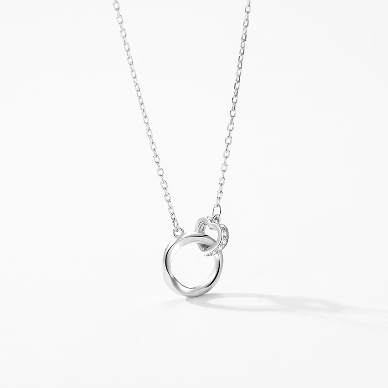 Ailmay 925 Sterling Silver Sparkling Clear CZ Romantic Heart Lock Design Pendant Necklace For Women Fine Jewelry Wedding Gift
