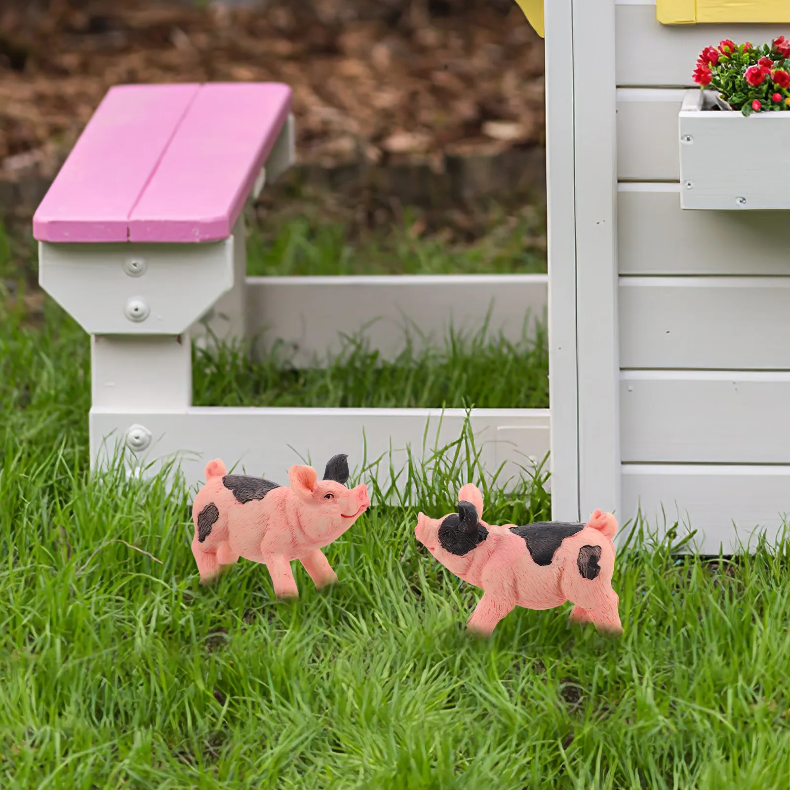 

4Pcs Mini Pig Resin Decorations Cute Realistic Miniature Pig Ornaments for Home Office Fairy Garden Desktop Micro Landscape