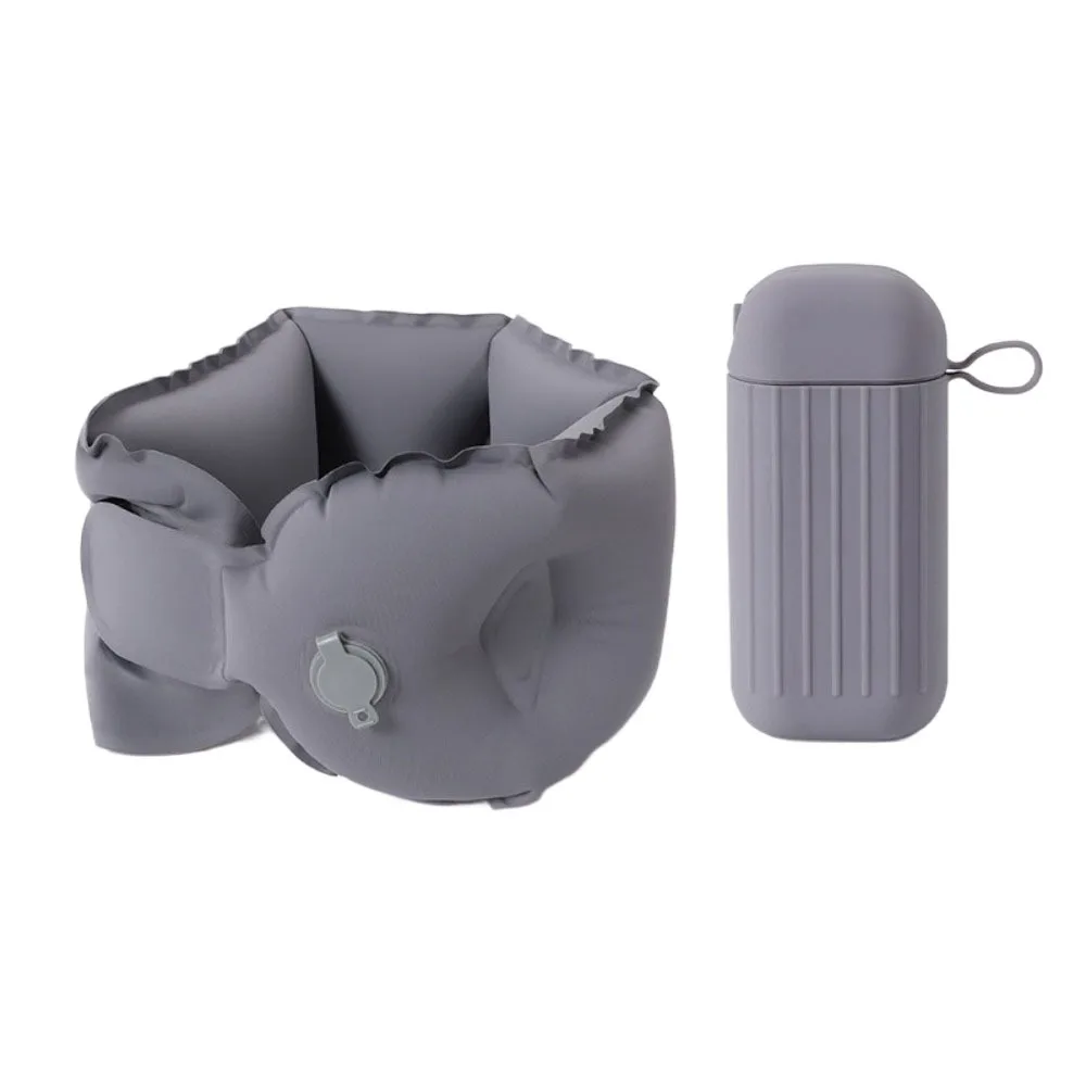 

Дышащая U-образная подушка для шеи с коробкой для хранения, легко переносимая, надувная дорожная подушка, мягкая и удобная кольцевая подушка для путешествий