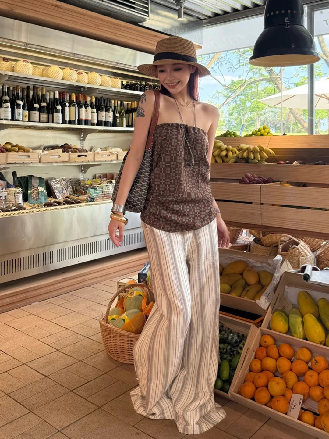 

Thai Island Vacation Loose Feelings Women's Summer Outfit Set Wide Leg Pants Top Two Piece Casual Comfortable Fashion Set