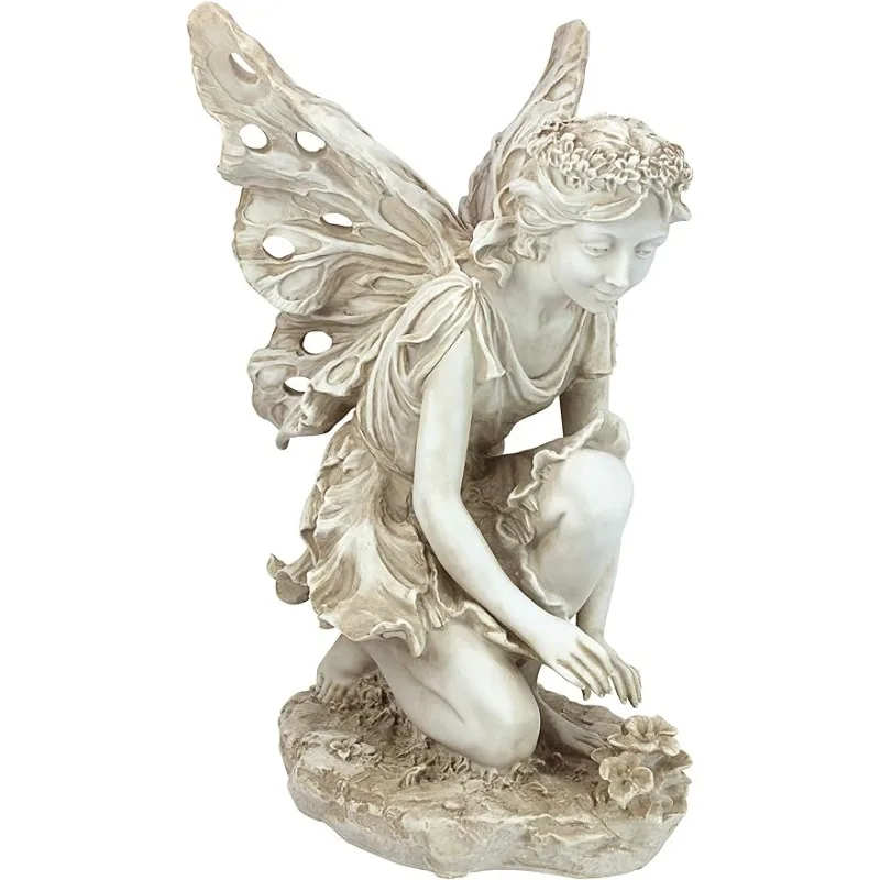 

Design Toscano KY71004 Fiona The Flower Fairy Garden Statue 17 Inch Antique Stone Garden Ornaments Outdoor