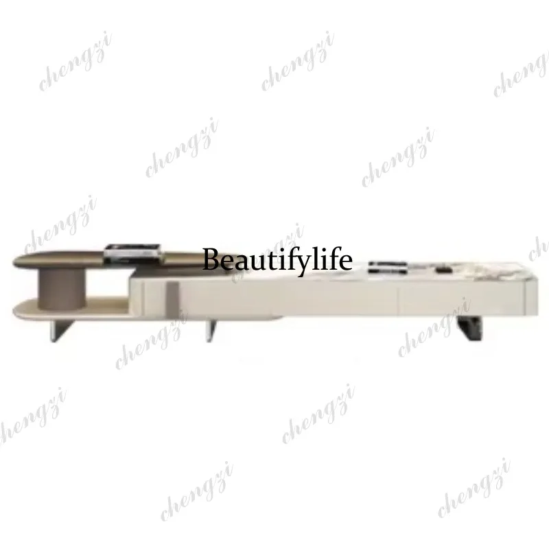 Mueble de TV Sencillo para Suelo, Mueble de Entretenimiento con Adorno Único, Mueble de TV de Diseño Nórdico para Salón