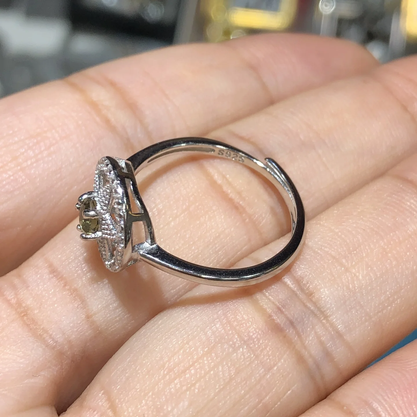 1 قطعة خاتم مولدافيت التشيكي الطبيعي 5 مللي متر الأوجه المستديرة 925 فضة ستار يمكن تغيير حجم الريكي أحجار استشفاء مجوهرات هدية للنساء