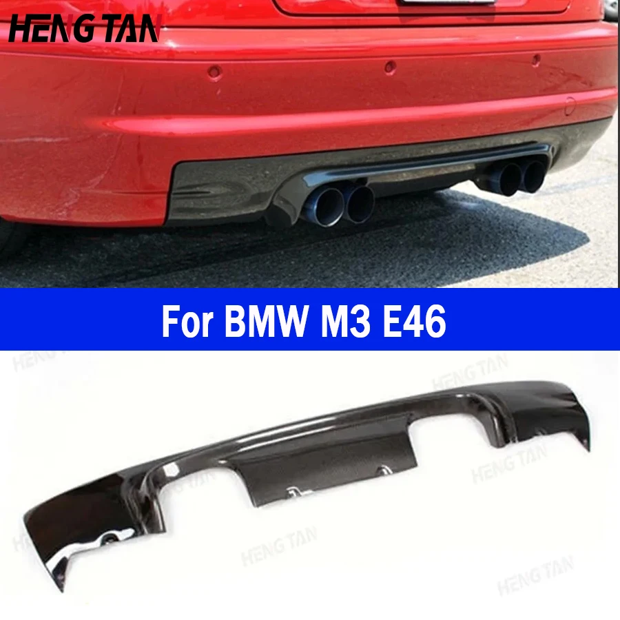 For BMW M3 E46 Carbon Fiber Car Rear Bumper Diffuser Rear Splitters Spoiler Back lip Upgrade body kit