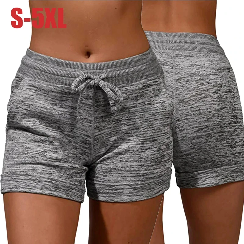 

Summer Women's Shorts Printing Elastic High Waist Casual Sport Fitness Running Oversize Female Sweatpants