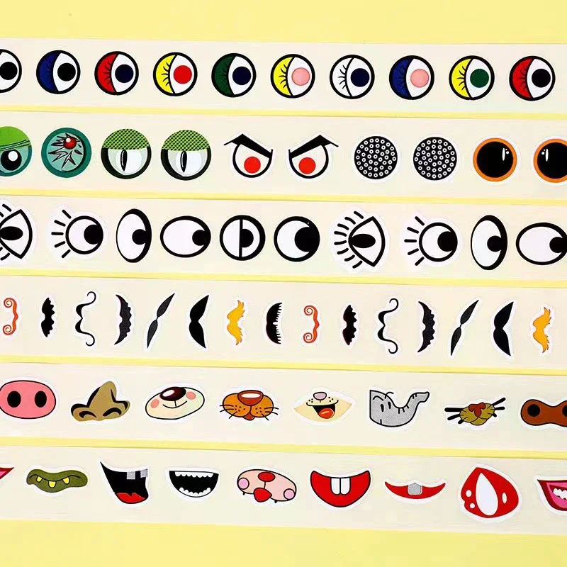 1000pcs/roll Self-Adhesive Eye Stickers Mini Eye Shaped Sticker For DIY Crafts, Party Decorations Home Decor School Supplies