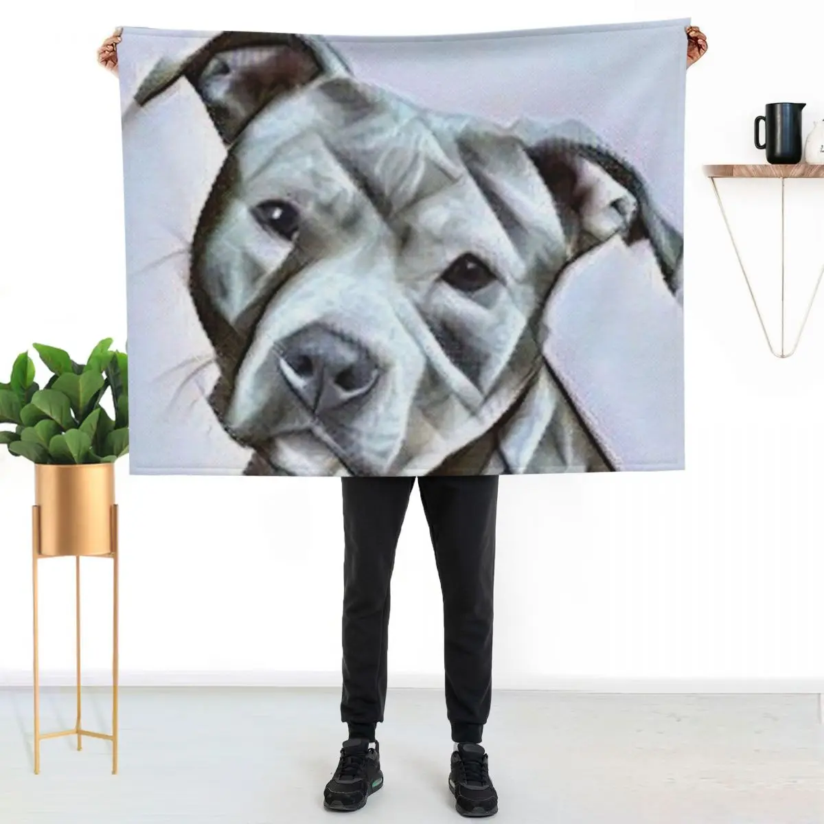 

Pitbull dog lover, a beautiful design of a Blue Nose Pit Bull of this gentle loyal breed Throw Blanket
