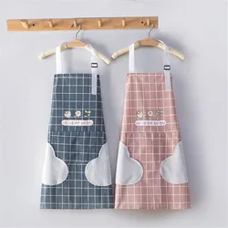 Wipeable Cute Kitchen Household Cooking Baking Apron Waterproof Oil-Proof Adult Waist Fashion Coffee Nail Shop Wipe Hand Apron