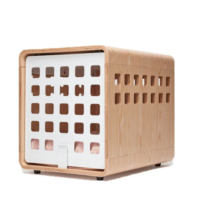 Pet Cage soft Dog Sliding Door Furniture Style Wood Wooden Wire Pet Home House Indoor Rustic Kennel Fable Dog Crate