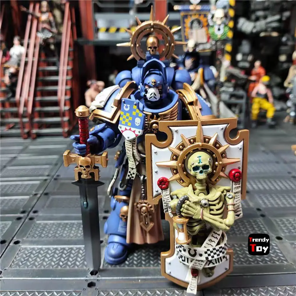 

【JOYTOY】Warhammer 40K Uitramarines Primaris Captain with Relic Shield and Power Sword 1/18 Action Figure Toys
