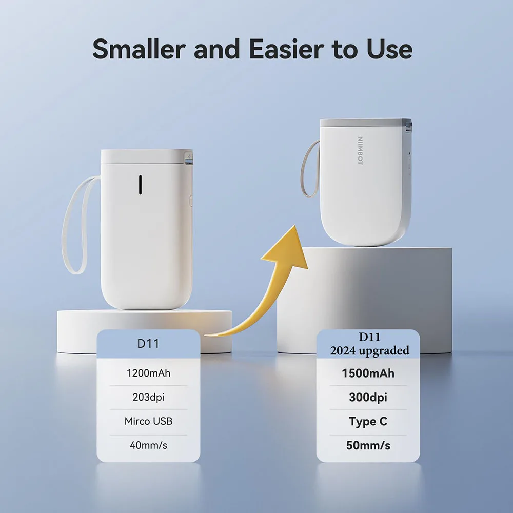 Niimbot D11 Mini Portable Printer Pocket Wireless Self-adhesive Label Maker Bluetooth Inkless DIY Name Tag Sticker Labeller