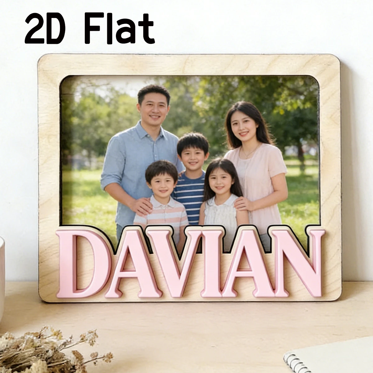 1 Stück Personalisierter Holz-Acryl-Fotorahmen, Wand- und Türdekoration für Zuhause, Schule, DIY-Geschenk für Kinderzimmer, Geburtstag, Hochzeit, Abschlussfeier