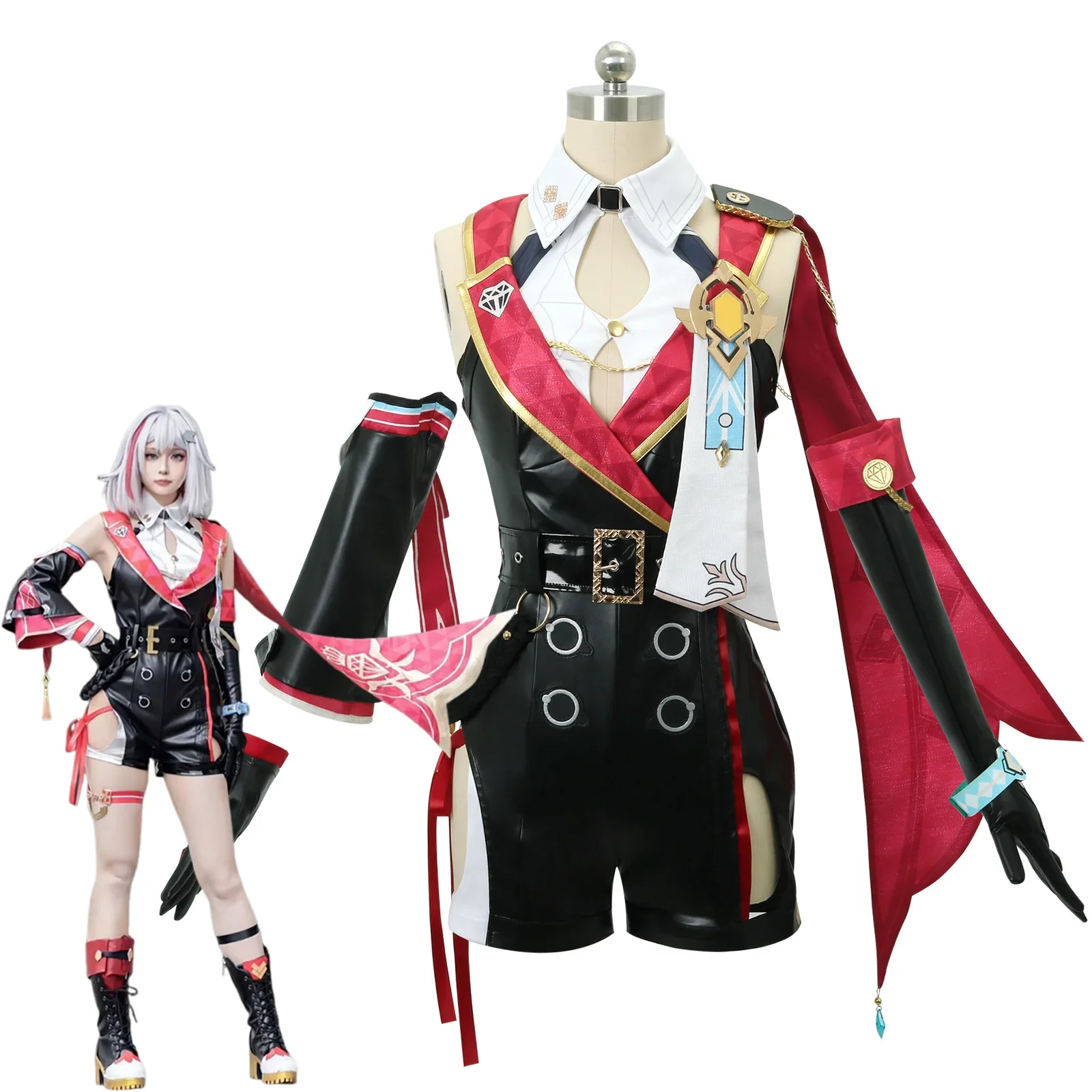 

Женский костюм для косплея Honkai Star Rail Topaz Numby, парик, униформа, головные уборы и браслет, как Interstellar Peace Corp Member для Ха