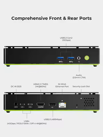GMKtec K13 Intel Core Ultra 7 256V Mini PC Windows 11 LPDDR5 16GB 512GB 2xM.2 2280 Wifi6E BT5.2 Triple Display 2xUSB4 PC Gamer