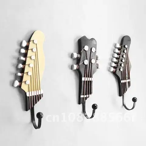 

Guitar Heads Hook Wall Mounted 3 PCS/Set For Watch Keys Sundries Bag Purse Hook Music Home Resin Clothes Hat Hanger Hook