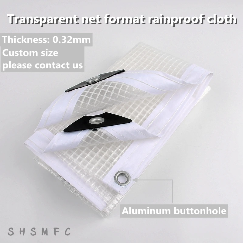 

0.32mm Transparent Net Format Rainproof Cloth PE Film Balcony Garden Tarpaulin Greenhouse Succulent Plant Rainproof Cloth