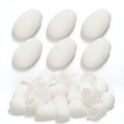 

30pcs Natural Silk Silkworm Facial Cleansing Ball Blackhead Removal Tool Small Size Lip Eye Makeup Clean