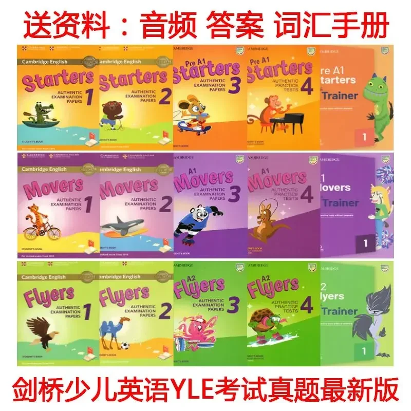 2022 New Version of Cambridge Children's English Level 1-3 Test Starters1Movers1 Flyers1 Yle Real Questions English  Books