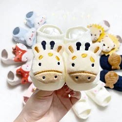 Calcetines de goma antideslizantes de algodón Kawaii para bebés, niños y niñas, ropa de puntada, muñeca 3D de dibujos animados Linda coreana, recién nacido