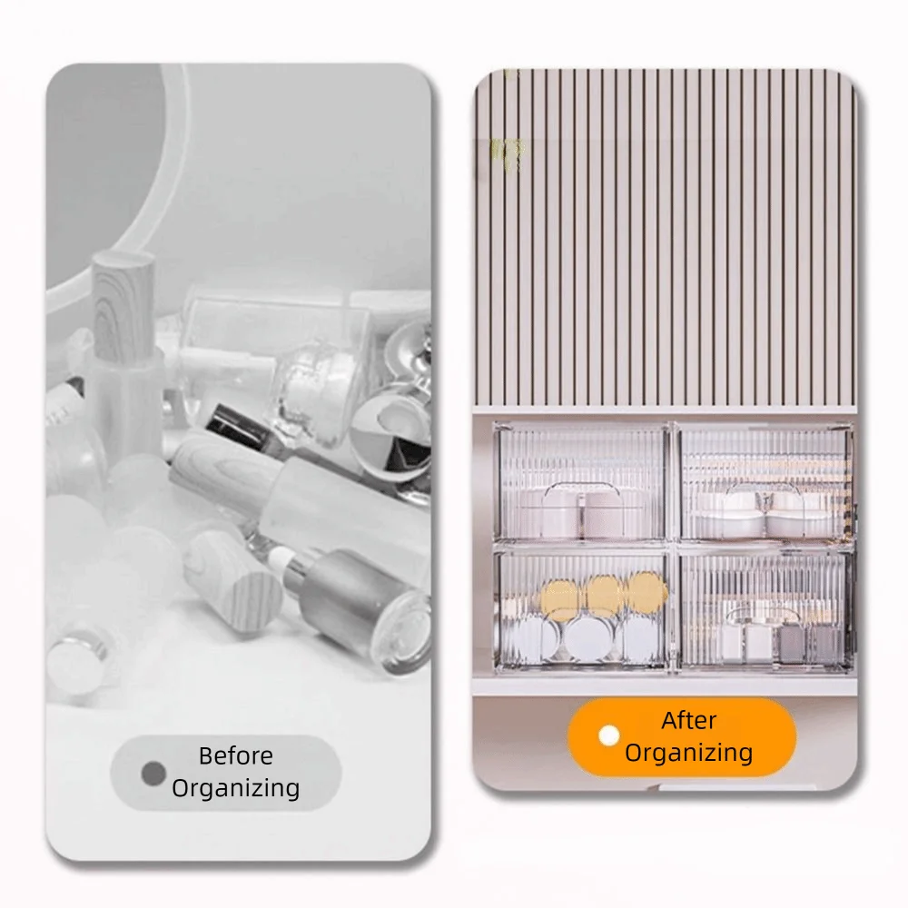 Acrylic Drawer Type Storage Box Transparent Dustproof Cosmetics Storage Box Space Saving Large Capacity Makeup Storage Drawers