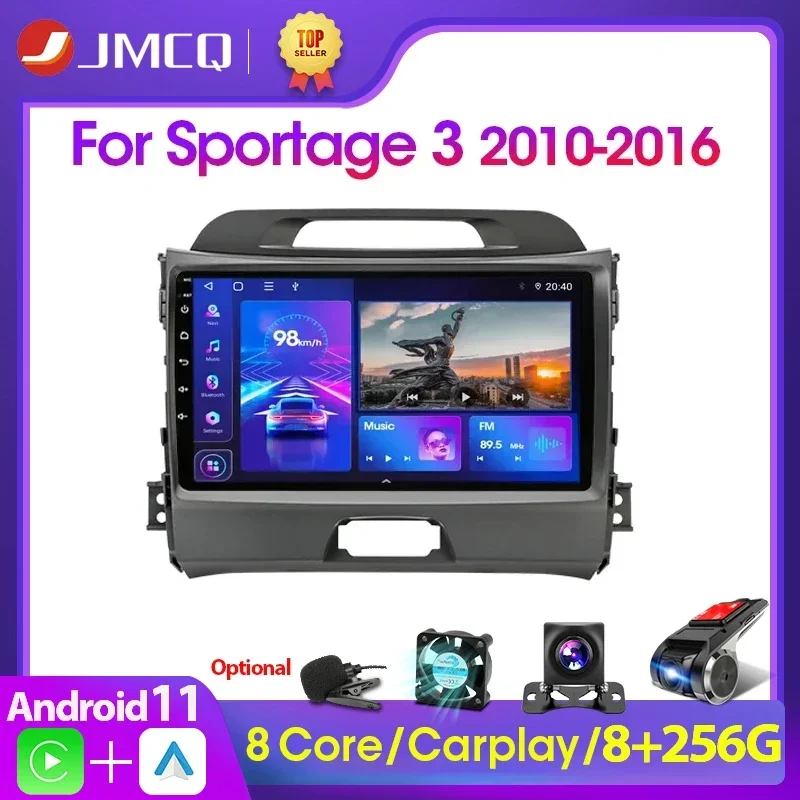 JMCQ 2 DIN Android 11 auto rádio stereo multimidia video hráč navigace GPS pro KIA sportage 3 2010 2011-2016 2din hlava jednotka