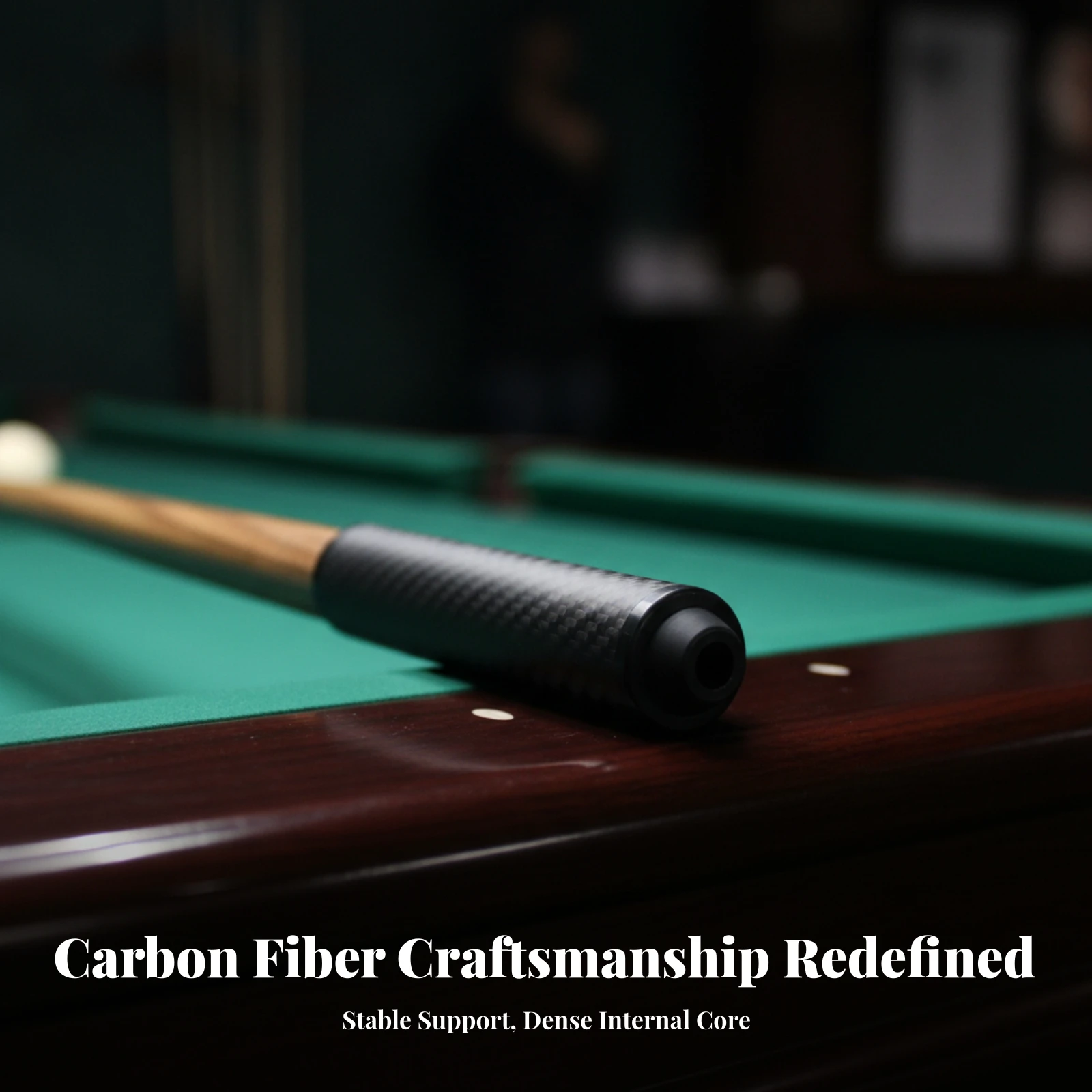 Cue Extension Handle Lightweight Fury-Compatible Carbon Fiber Cue Extension Handle Billiards Accessory Compact Comfortable Grip