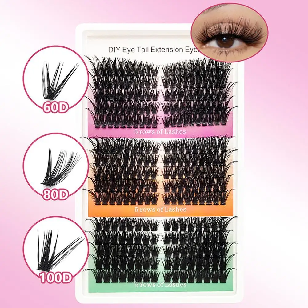 Único segmentado cílios postiços clusters individuais vison cílios postiços naturais densos fofos diy cluster extensão de cílios
