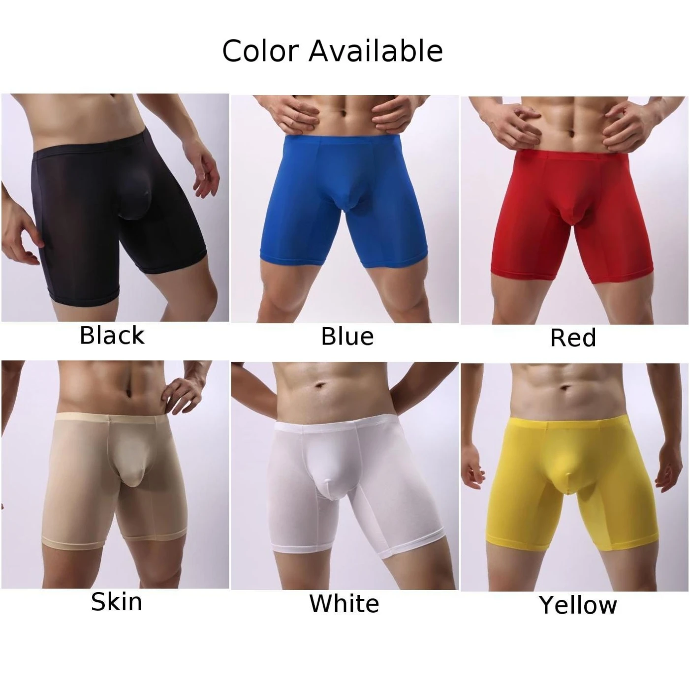 Men Breathable Briefs Lengthening Wear Resistant Stretch Longshorts Short Underwear Sport Tights Bottoms Panties