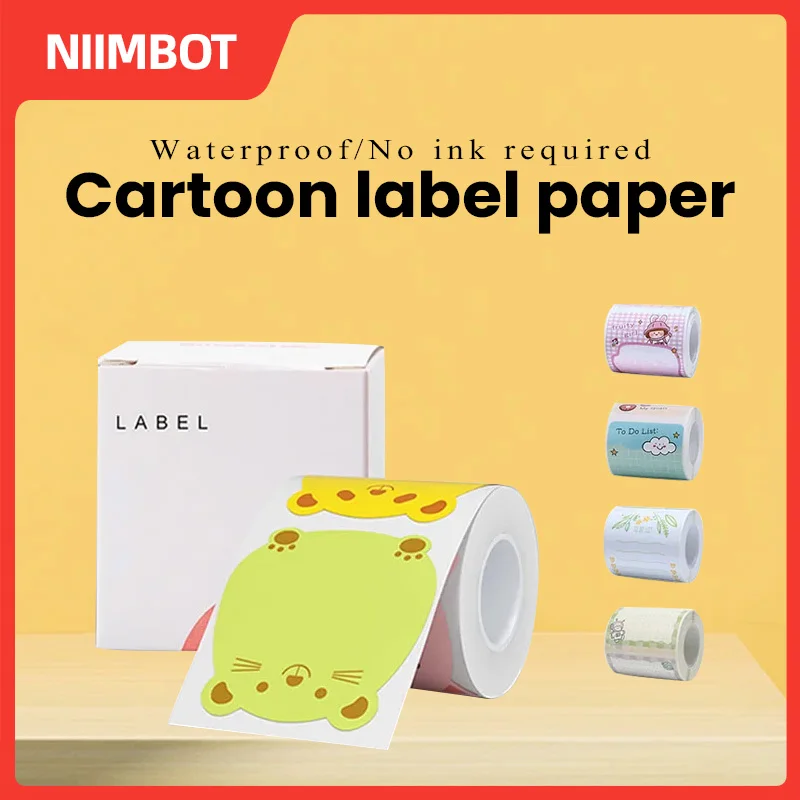 Niimbot B1/B21/B203/B3S cartoon pattern thermal label sticker intelligent portable label printer waterproof and fast printing