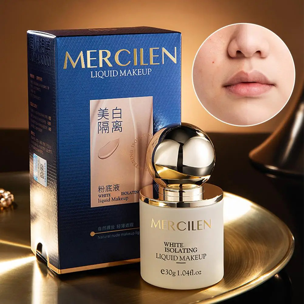 30G 1/2PCS Mercilen Waterproof Liquid Foundation BB Cream Matte Base Primer Moisturizing Concealer Isolation Contour Face Makeup