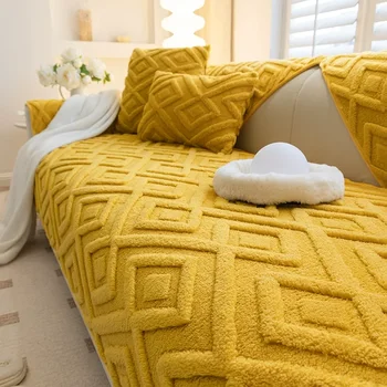 ספה קטיף עבה ספה ספה חתך מגבת ללא להחליק צבע מוצק ספה לרהיטים מגן על חיות מחמד