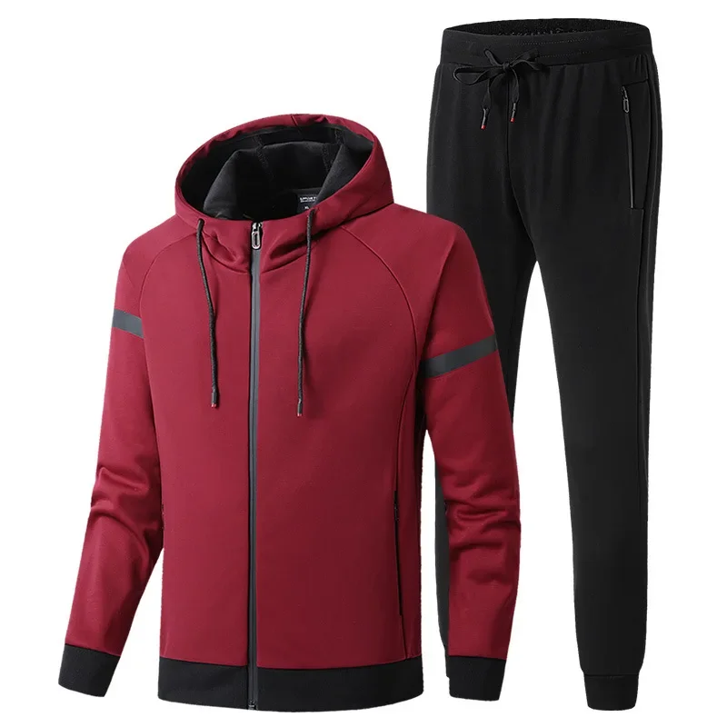 New Arrival Men Tracksuit Autunm Casual Sweatshirts Cotton Mens Two Piece Hoodies +Pants Sets Sport Set Oversize 8XL