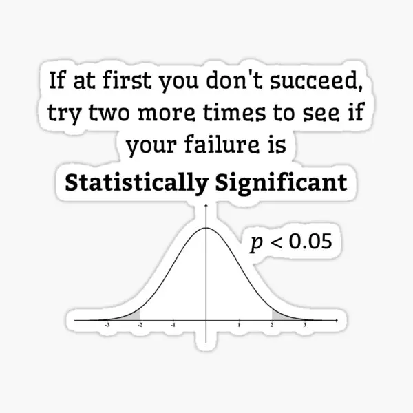 Statistics Bell Curve Joke  5PCS Stickers for Art Room Window Cartoon Funny Car Water Bottles Anime Wall 5PCS Stickers Kid Lapto