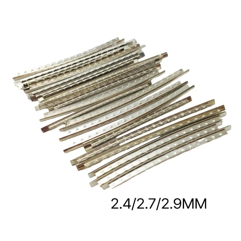 24Pcs Cupronickel 2.4/2.7/2.9mm Width 24 Frets Guitar Fret Wire Fretwire Set for Electric Guitar Bass Guitar Fingerboard 24BD