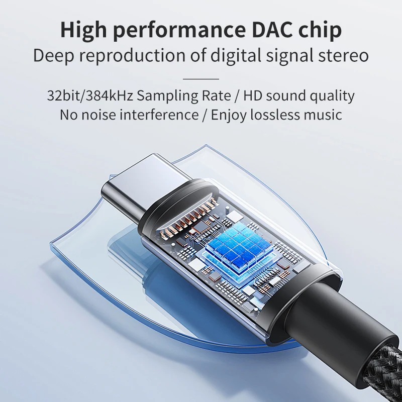 KBEAR TC12 USB Type C to 3.5mm DAC HiFi Earphone Adapter with Audio Cable Converter Decoder Cable for iPhone Xiaomi