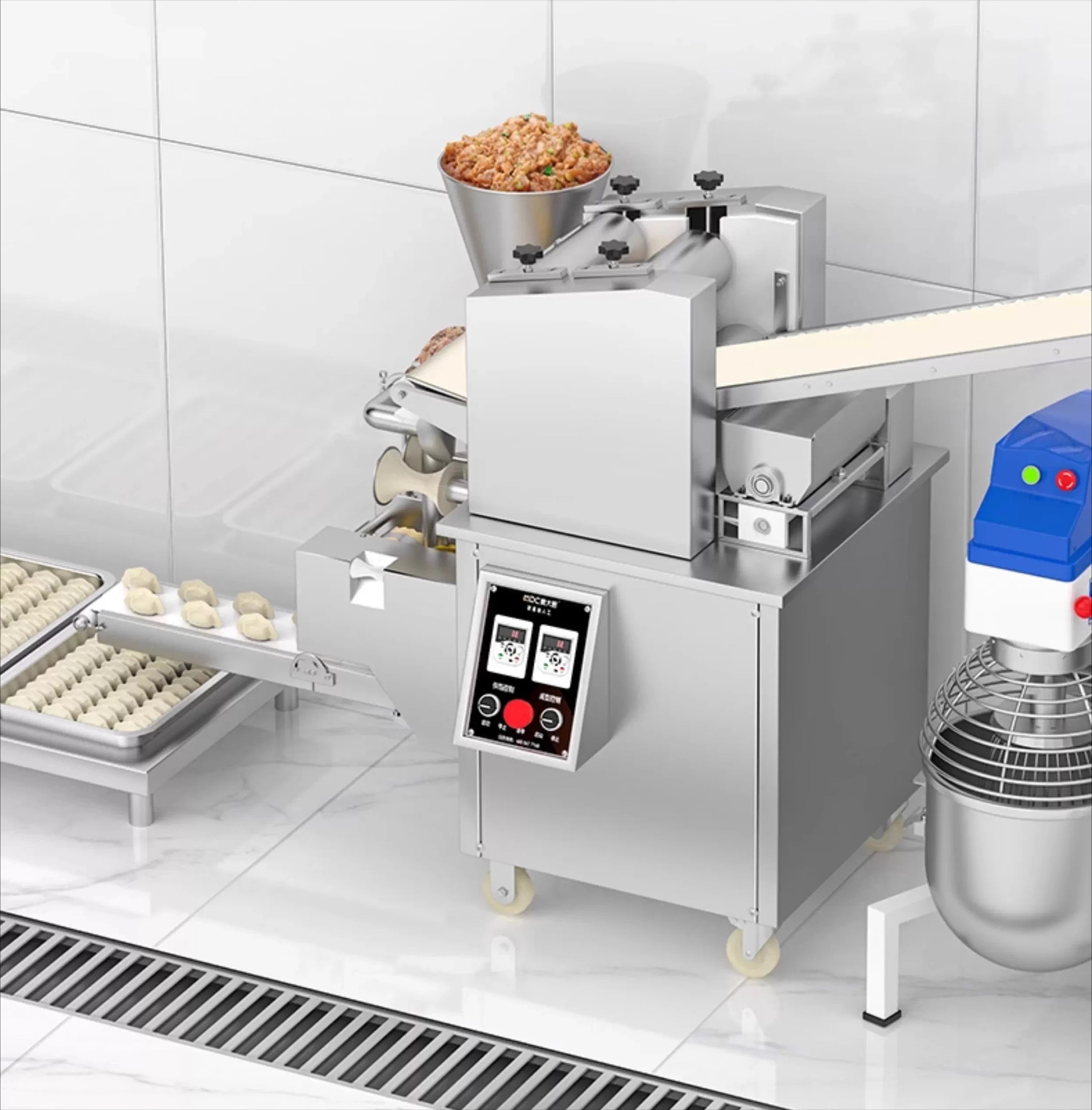Dumpling machine Small fully automatic commercial large imitation handmade integrated steamed wonton lace dumpling machine