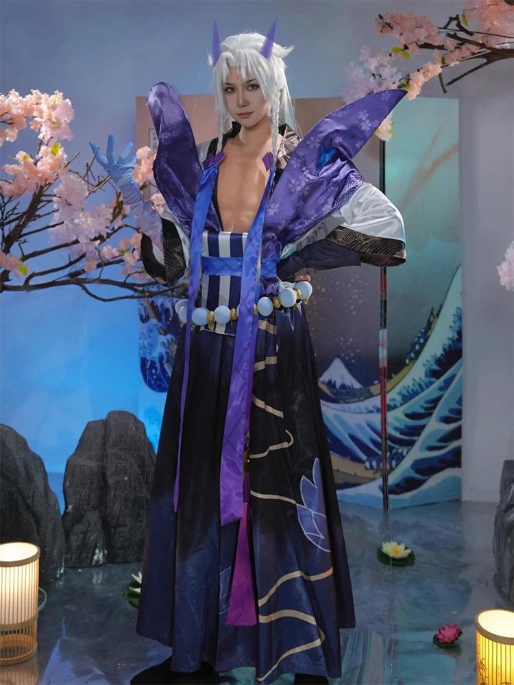 The Unforgotten Yone Cosplay Costumes And Wig,Game LOL Spirit Blossom Role Play Uniform,Halloween Carnival Party Outfit For Men